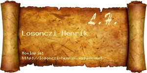 Losonczi Henrik névjegykártya